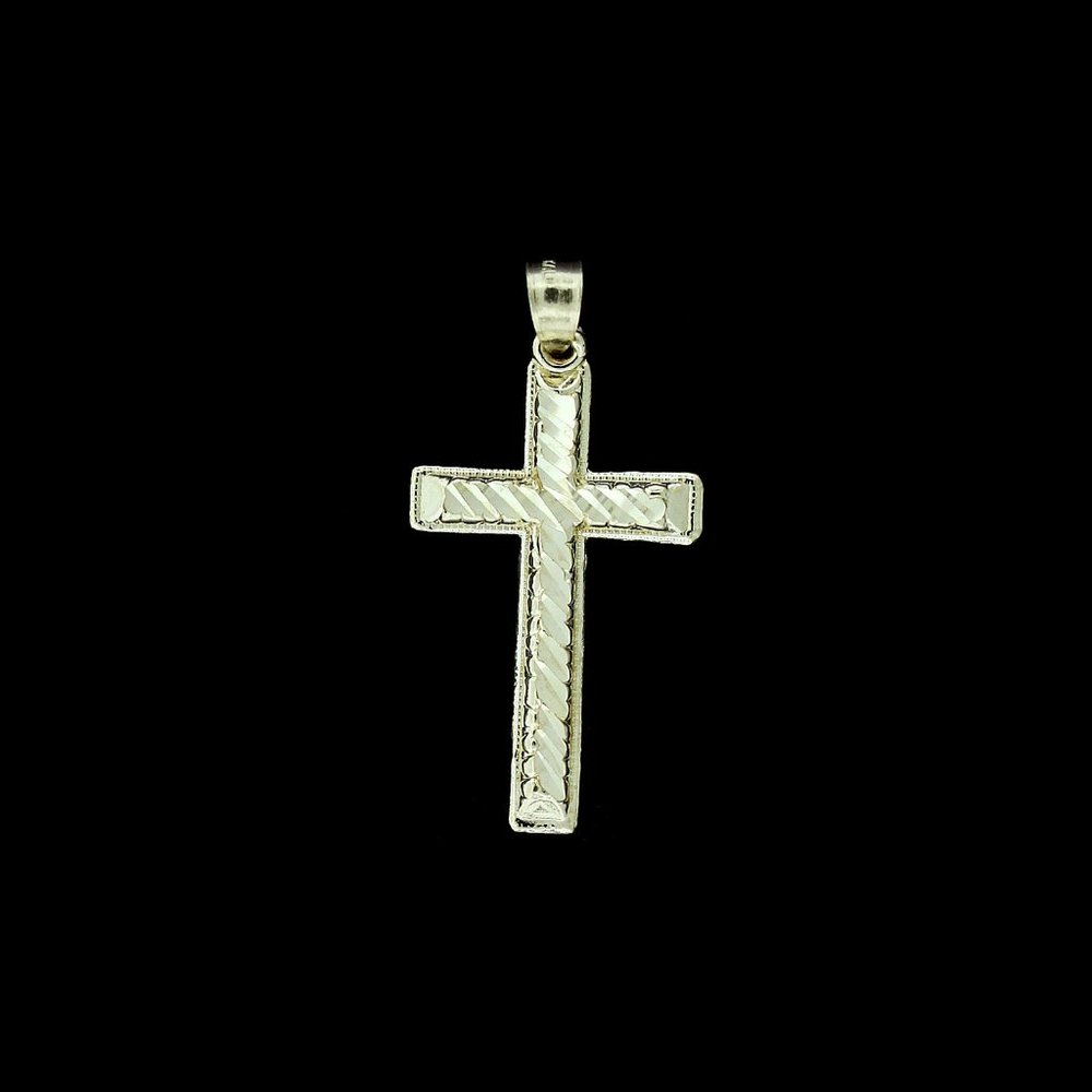 Real 10K Yellow Gold Jesus Cross Pendant & 2.5mm Rope Chain Set - Picture 4 of 9